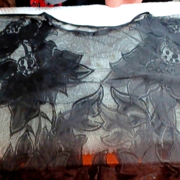Cruise Club Woman's Black Lace Floral Bathing Suit CoverUp  W/Strings NWT One Sz - Picture 5 of 9